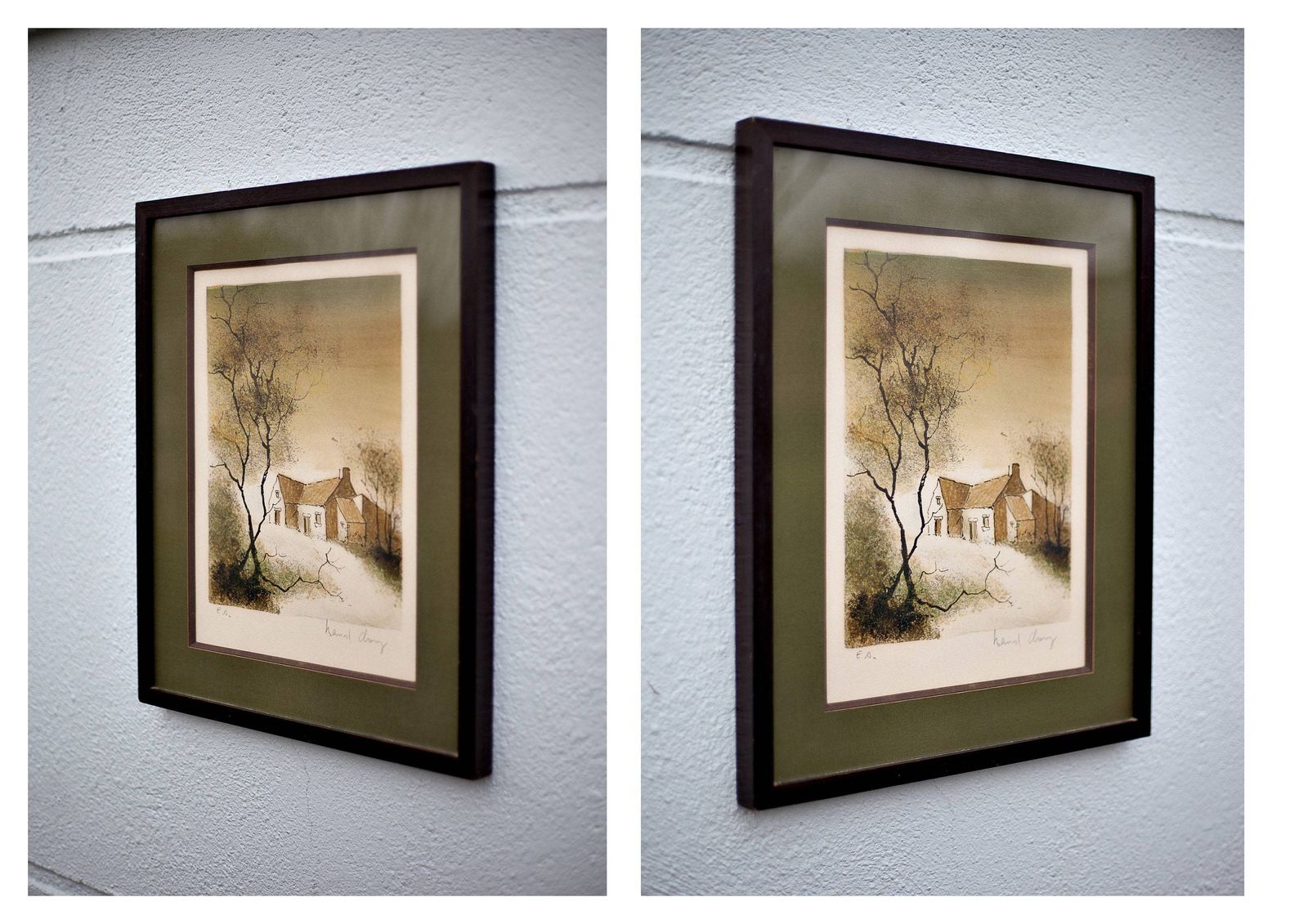 Vintage Painting, Lithograph Signed Bernard Charoy, Landscape, Wall Decoration, Wall Art, Home Decor, 70/80's
