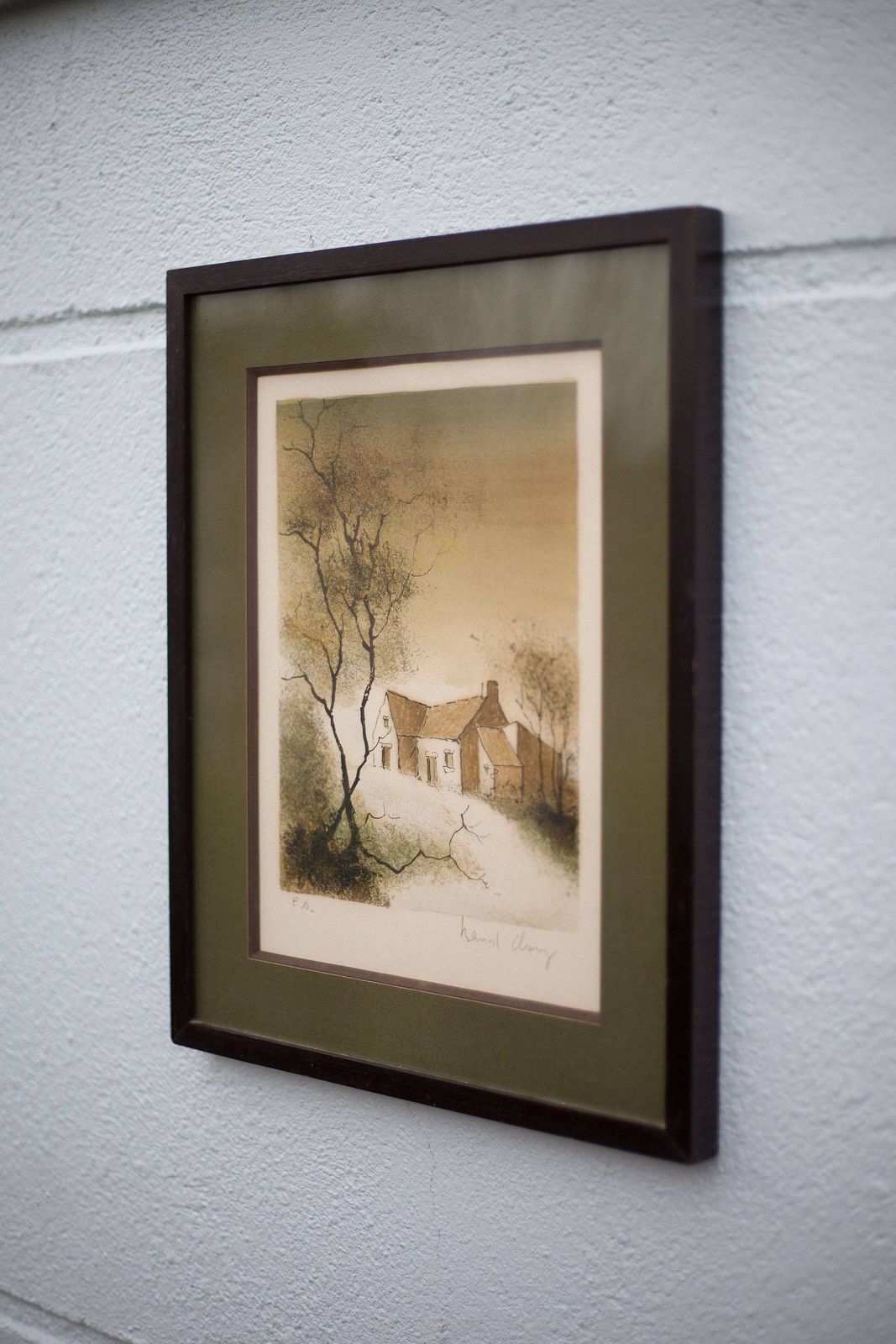 Vintage Painting, Lithograph Signed Bernard Charoy, Landscape, Wall Decoration, Wall Art, Home Decor, 70/80's photo Art
