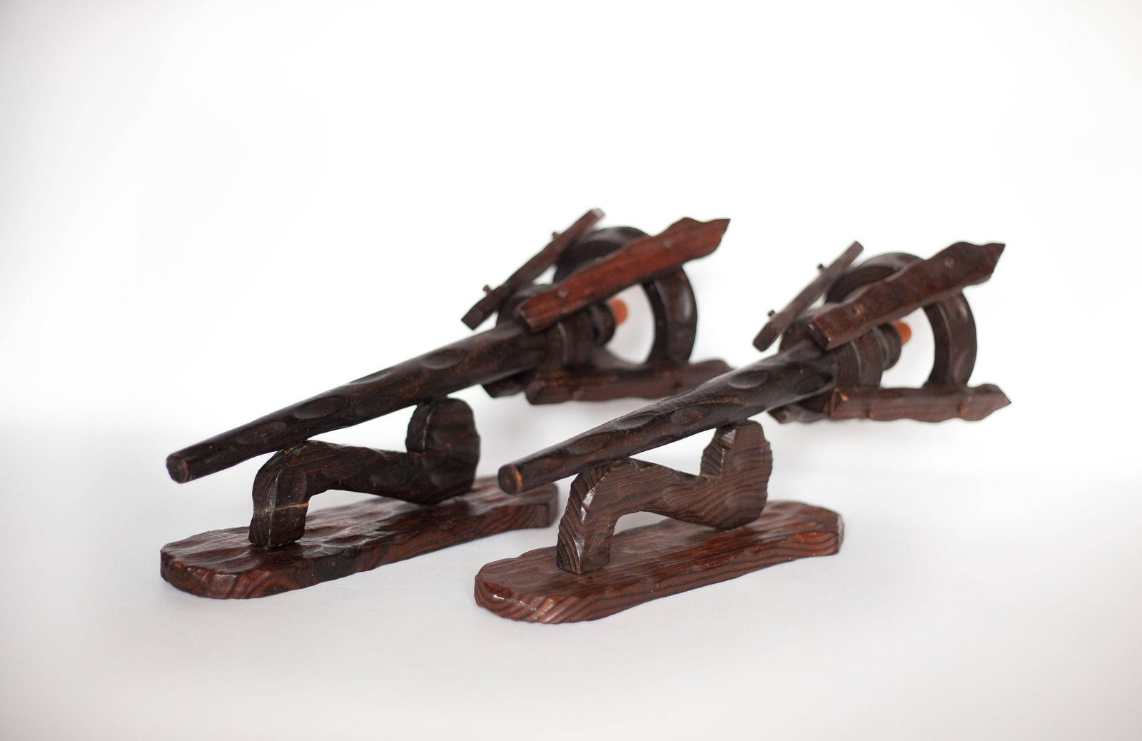 Pair Of Brutalist Wood Wall Candle Holders, Interior Design, Chalet, Countryside photo Home Decor