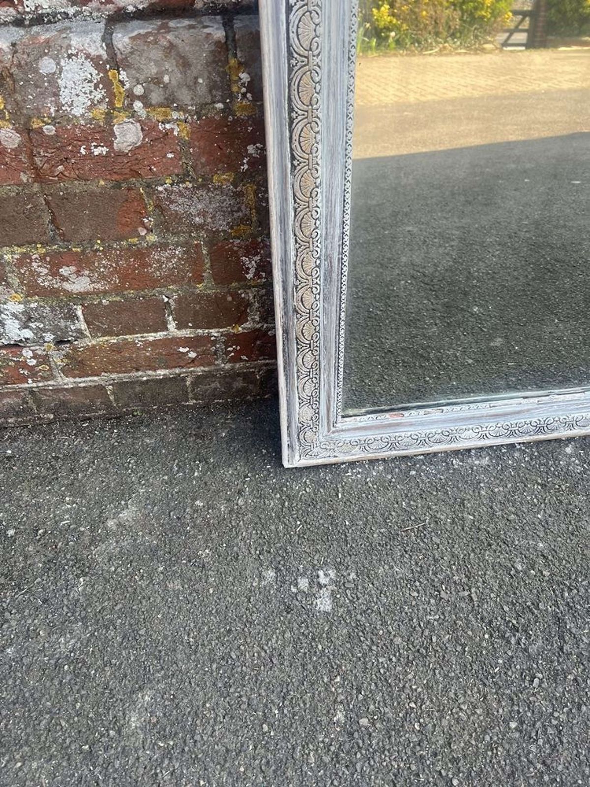 A Superb Large Antique French 19th C Arched Top Distressed Mirror photo for sale