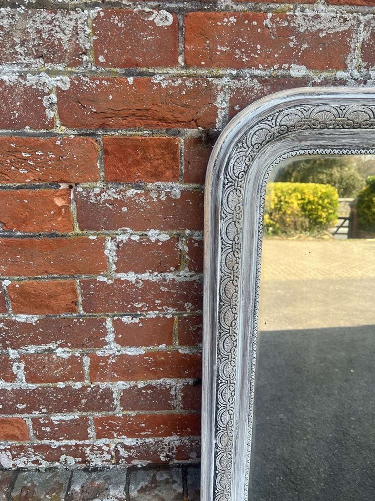 A Superb Large Antique French 19th C Arched Top Distressed Mirror photo vinterior