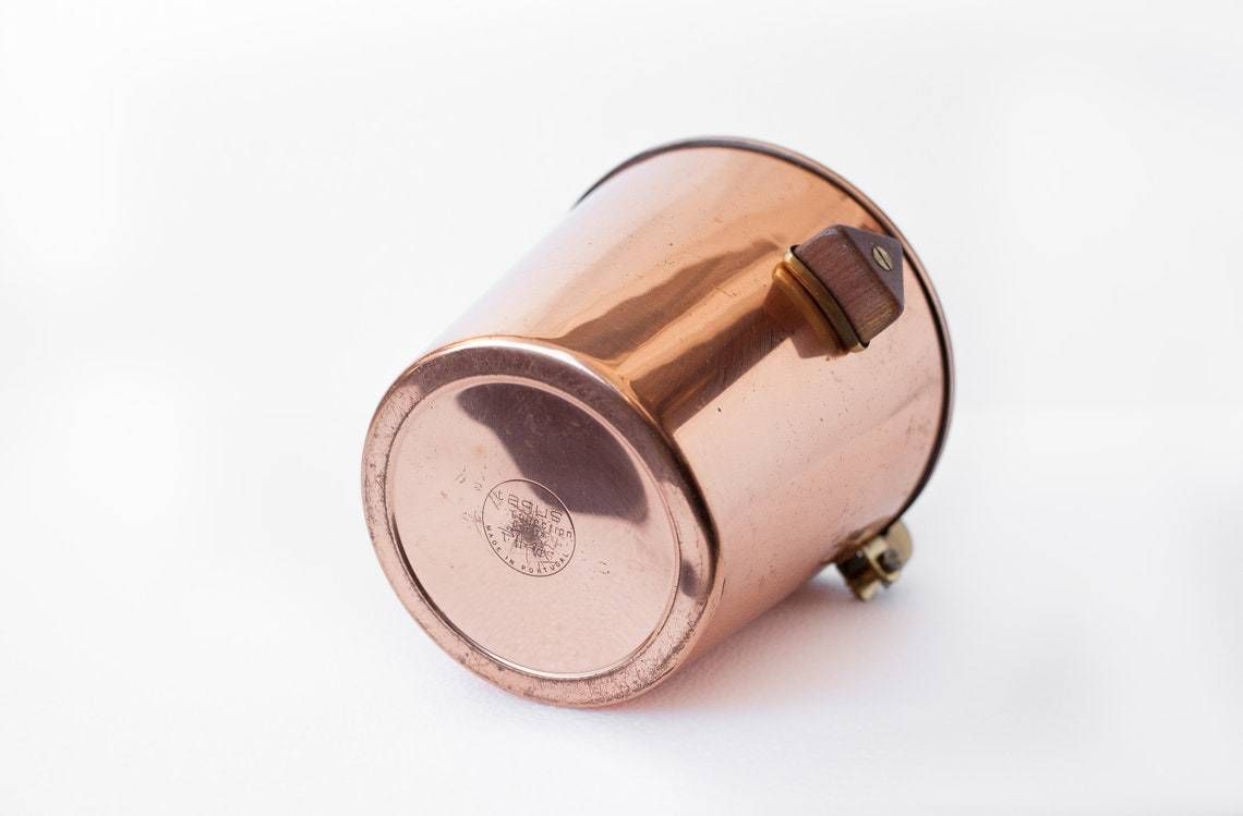 photo for sale Vintage Ice Bucket, Copper Ice Bucket, Wood Handles, Cooler, Cool Bottle, Ice Bucket, Icebucket, Copper, Mid Century