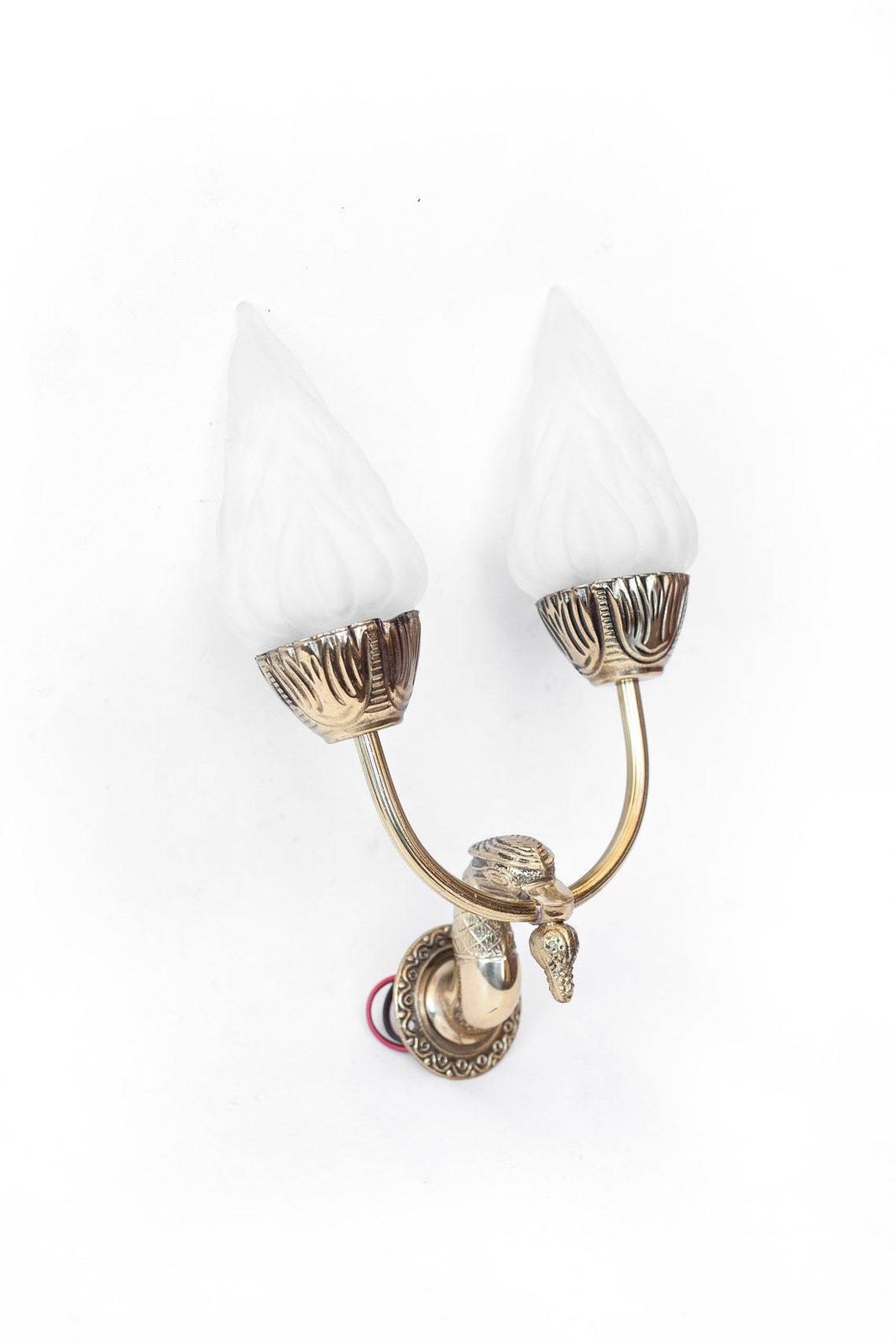 Vintage Wall Lamp, Brass Wall Lamp, Brass Duck, Flame Globe, Antique, Lighting, Bathroom Accessories, Interior Decoration, Sconce photo for sale