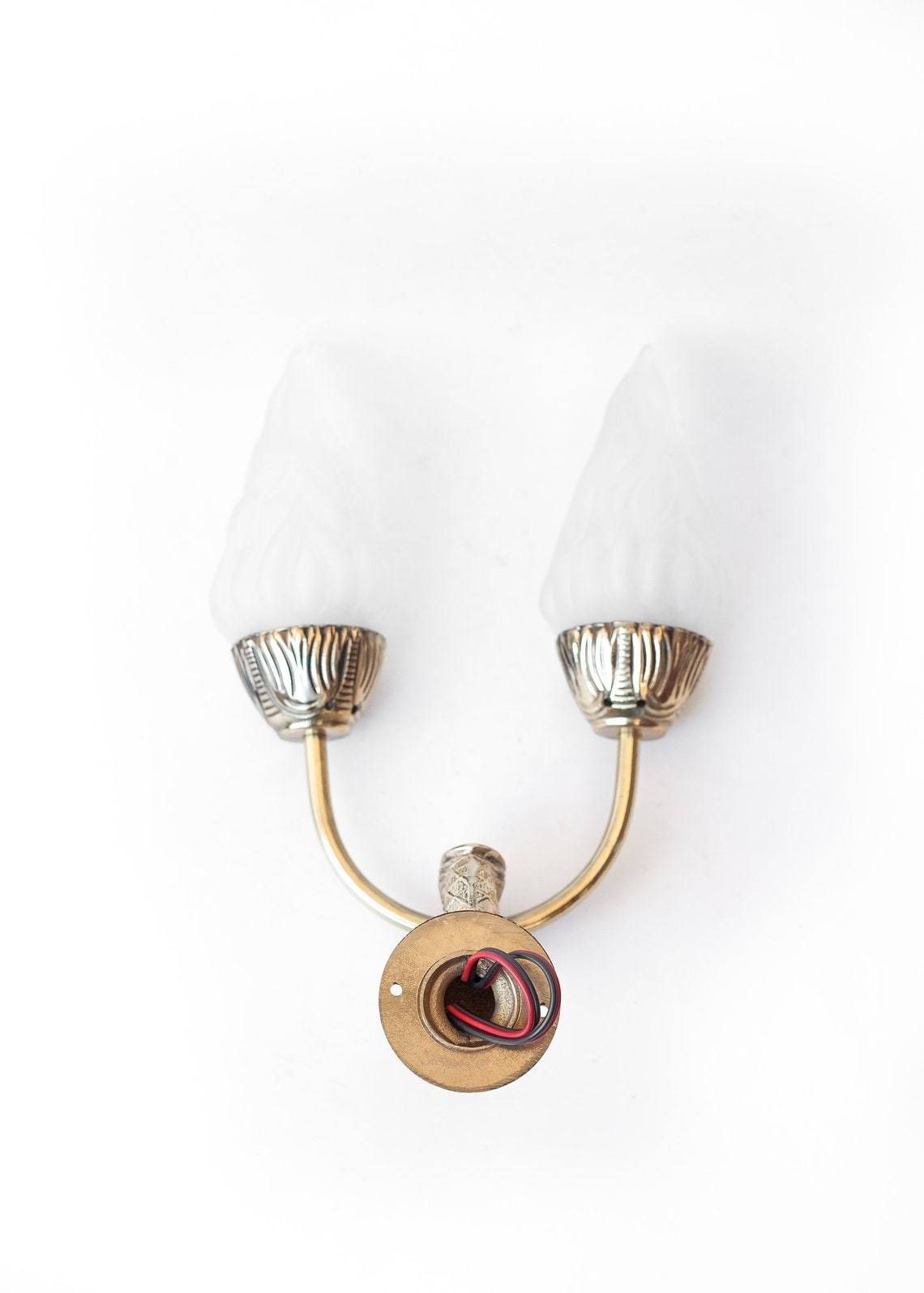 Vintage Wall Lamp, Brass Wall Lamp, Brass Duck, Flame Globe, Antique, Lighting, Bathroom Accessories, Interior Decoration, Sconce photo buy