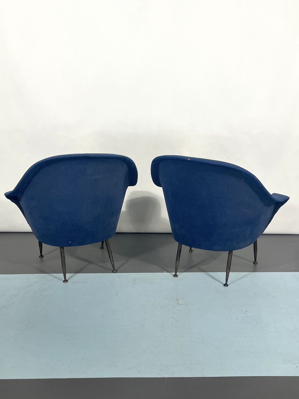 photo vintage Mid Century Modern Loveseat And Armchairs By Gastone Rinaldi From 50s