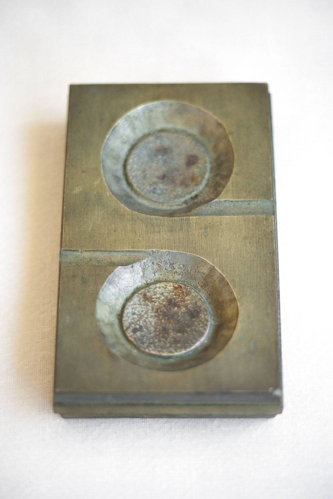 Modernist Ashtray  Brass Ashtray  Pharmaceutical Advertising Ashtray  Design Ashtray Geometric Shape Brutalist  Ashtray 60's photo vintage