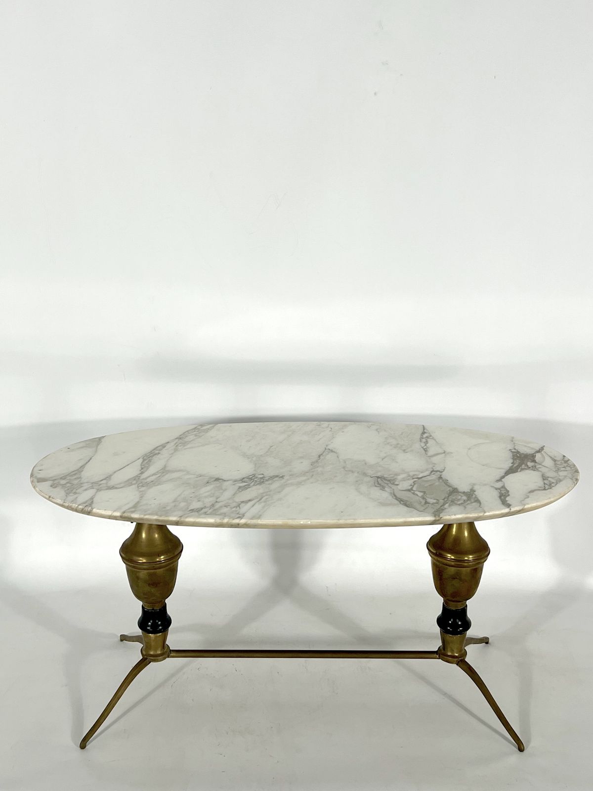 Vintage Brass And Marble Coffee Table. Italy 1950s