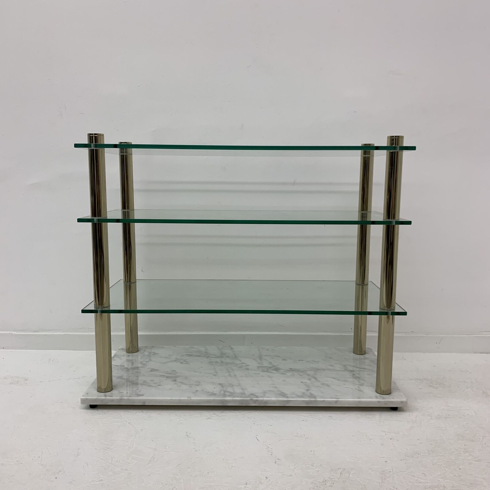 Hollywood Regency Marble Ans Glass Cabinet , 1970’s