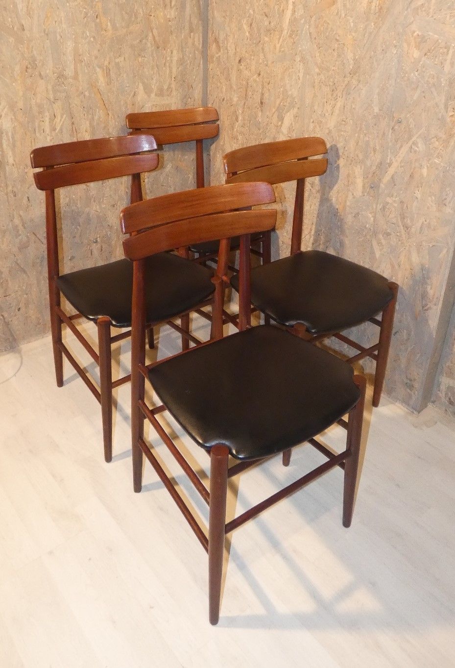 Mid Century Italy Rosewood Table With 4 Chairs Set photo furniture