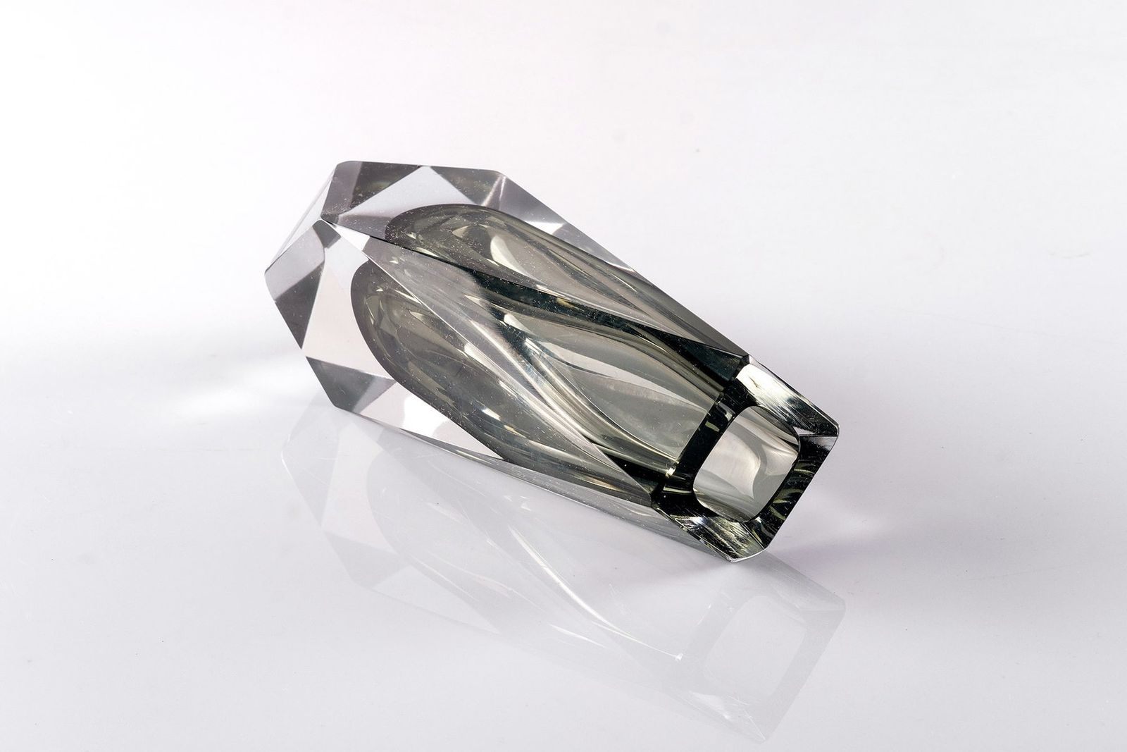 Large Faceted Sommerso Murano Glass Vase By Flavio Poli For Seguso, 1960s photo furniture