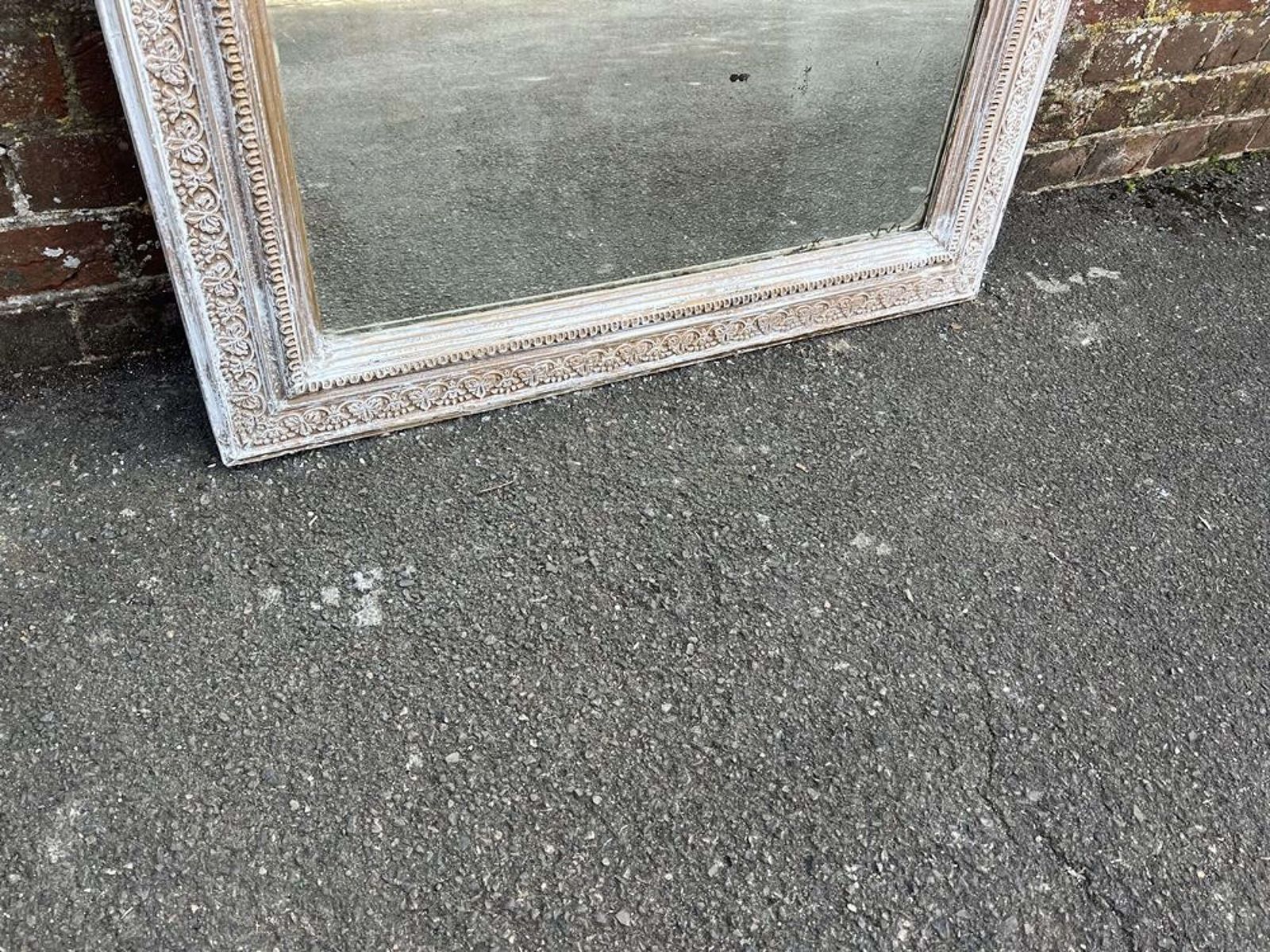 A Wonderful Large Antique French 19th C Arched Top Painted Mirror photo Home Decor