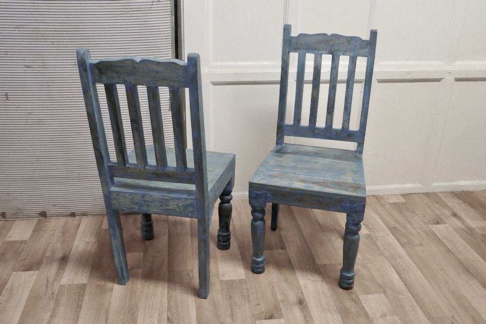 photo for sale Large Carved Folk Art Painted Table And 6 Chairs