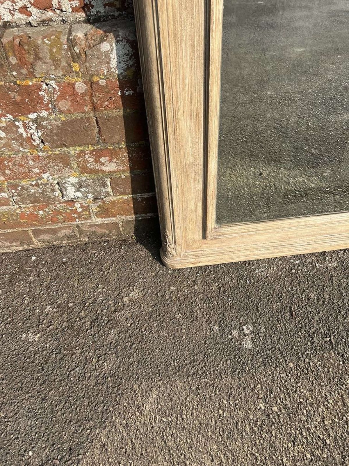 A Superb Large Antique French 19th Century Carved Wood Painted Mirror. photo for sale