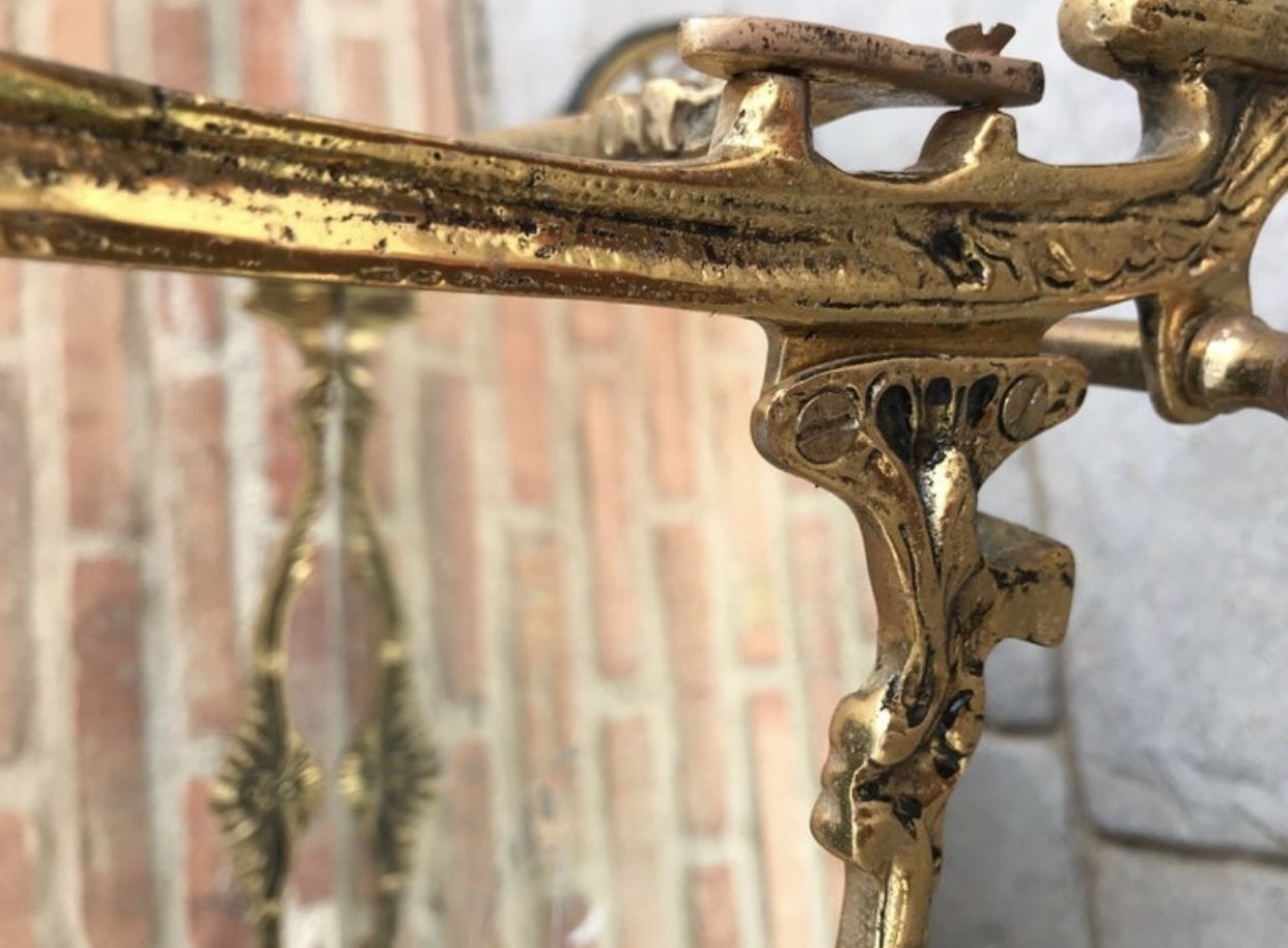 Baroque Style Brass Two Tier Bar Cart, 1950s photo buy