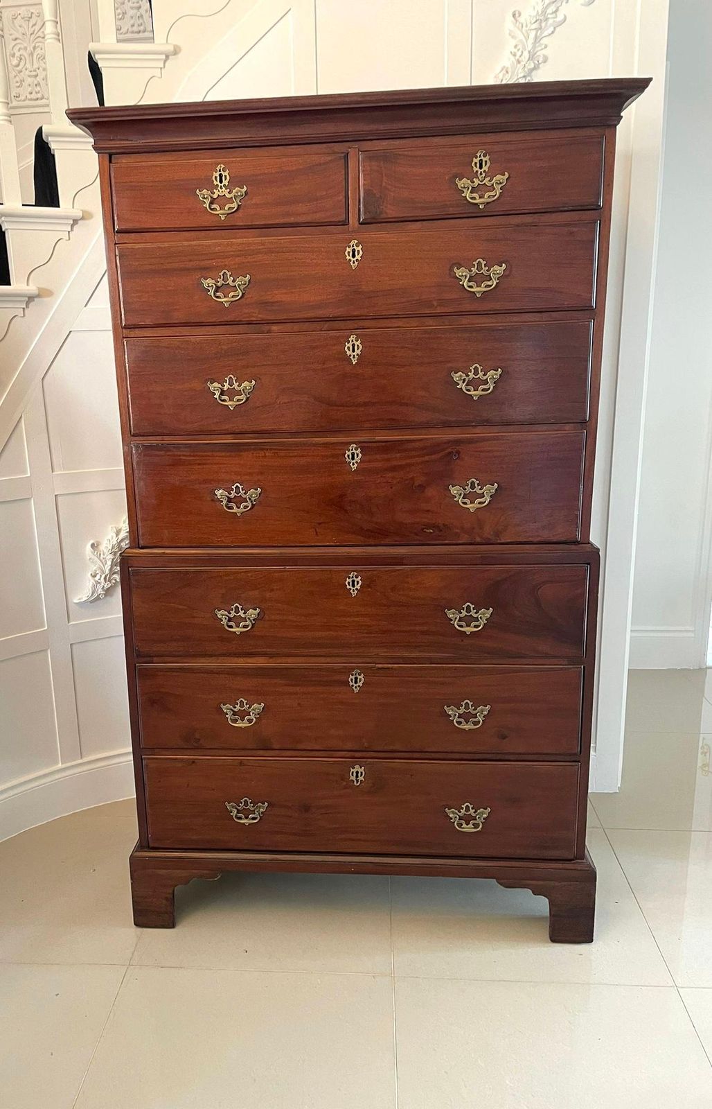 Magnificent Antique George III Mahogany Chest On Chest photo furniture