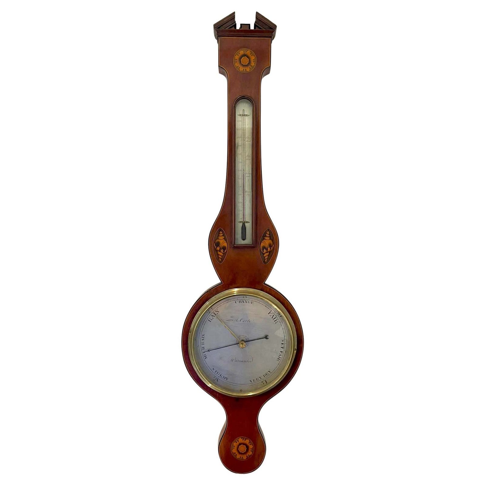 Antique George III Quality Mahogany Banjo Barometer