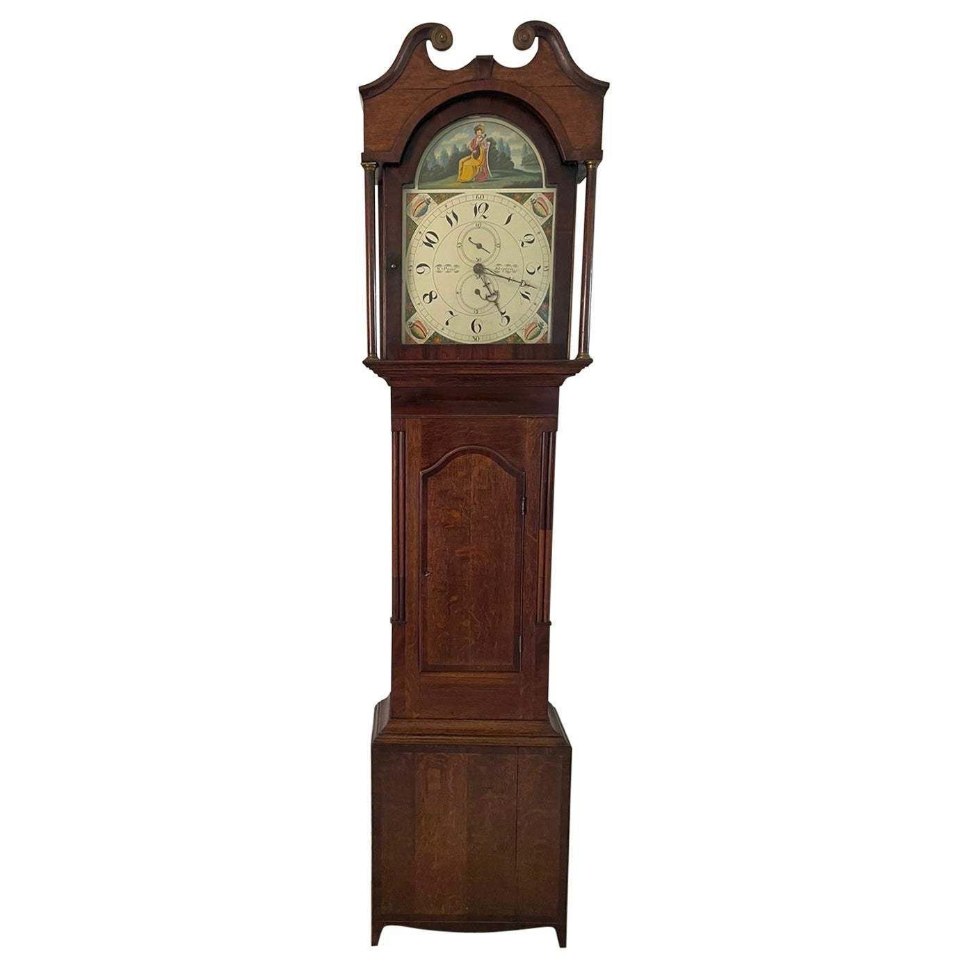 Antique Oak And Mahogany Grandfather Clock By W Prior, Skipton