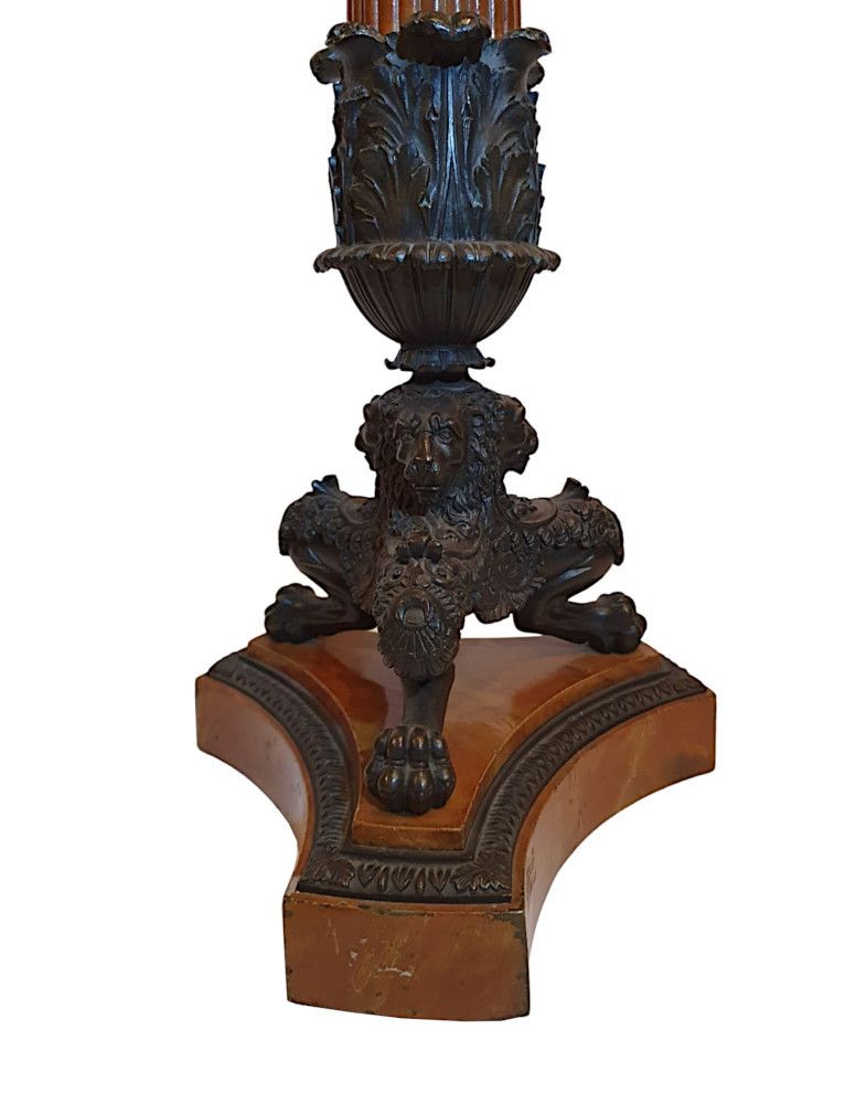 A Rare And Fine Pair Of 19th Century Bronze Candelabra In The Empire Style photo 5500.055