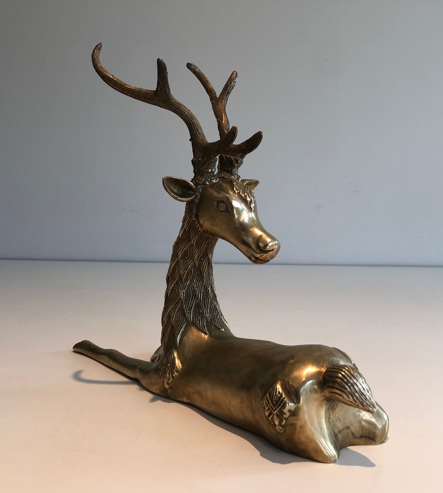 photo buy Recumbent Deer In Brass With Inlays