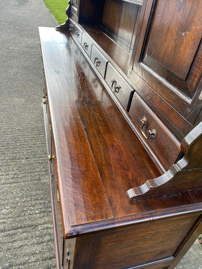 High Quality Reproduction Antique George III Style Solid Oak Welsh Dresser photo Furniture