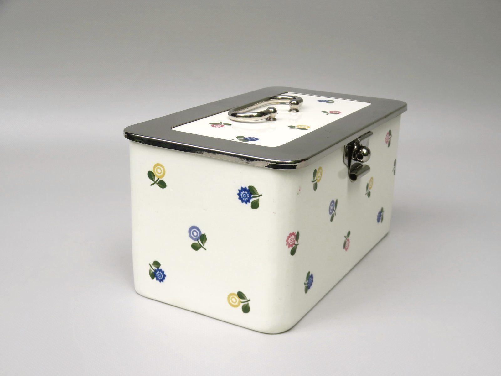 Art Nouveau German Ceramic Baisage Box From Wächtersbach And Wmf With Spreading Flowers photo Home Decor
