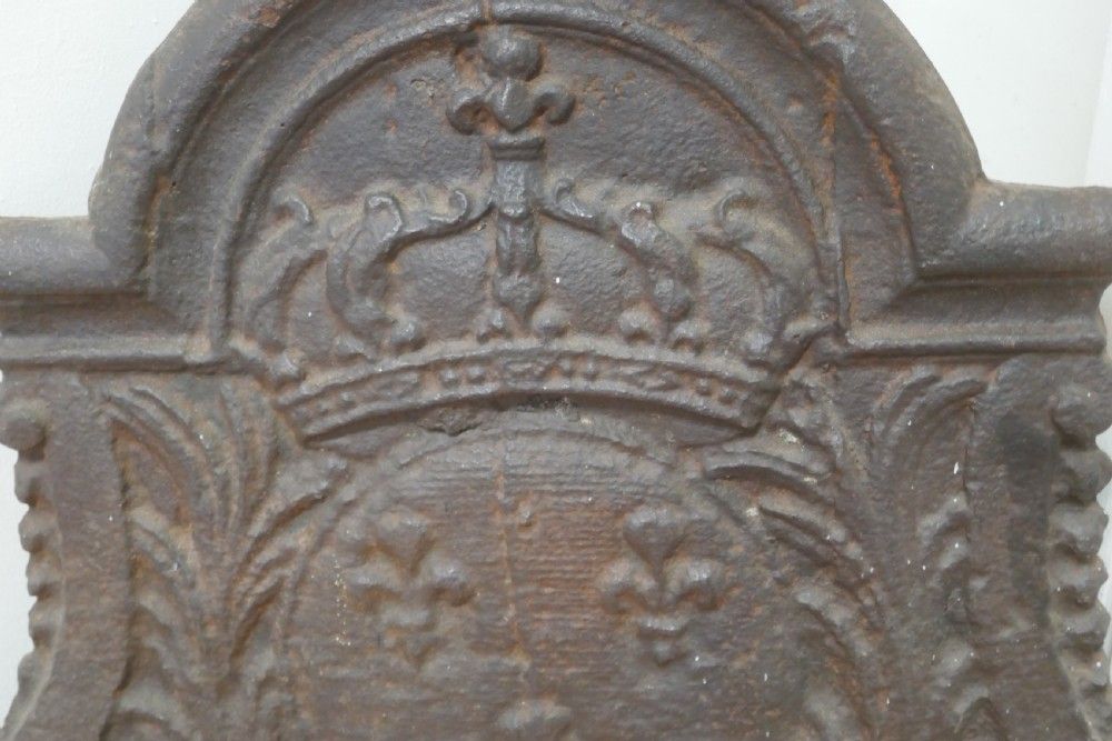Antique French Cast Iron Fire Back photo 534.0