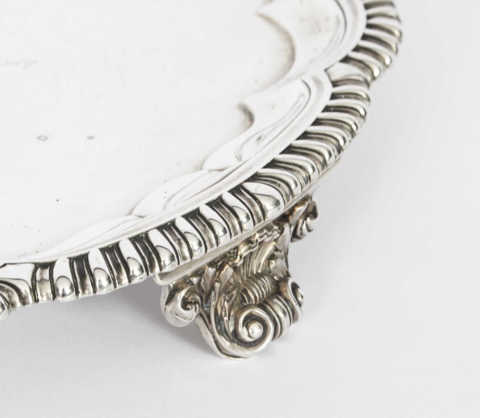 Antique Paul Storr Large William IV Silver Tray Salver 1820  19th Century photo vinterior