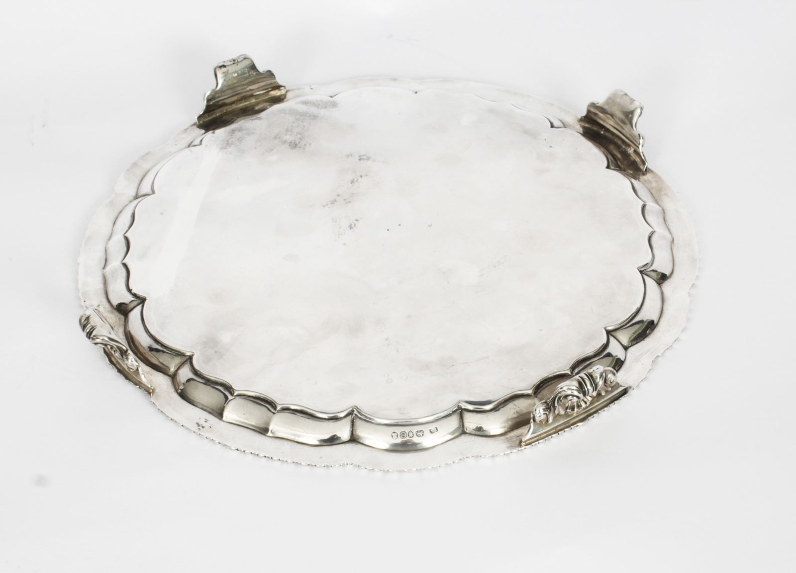 photo for sale Antique Paul Storr Large William IV Silver Tray Salver 1820  19th Century