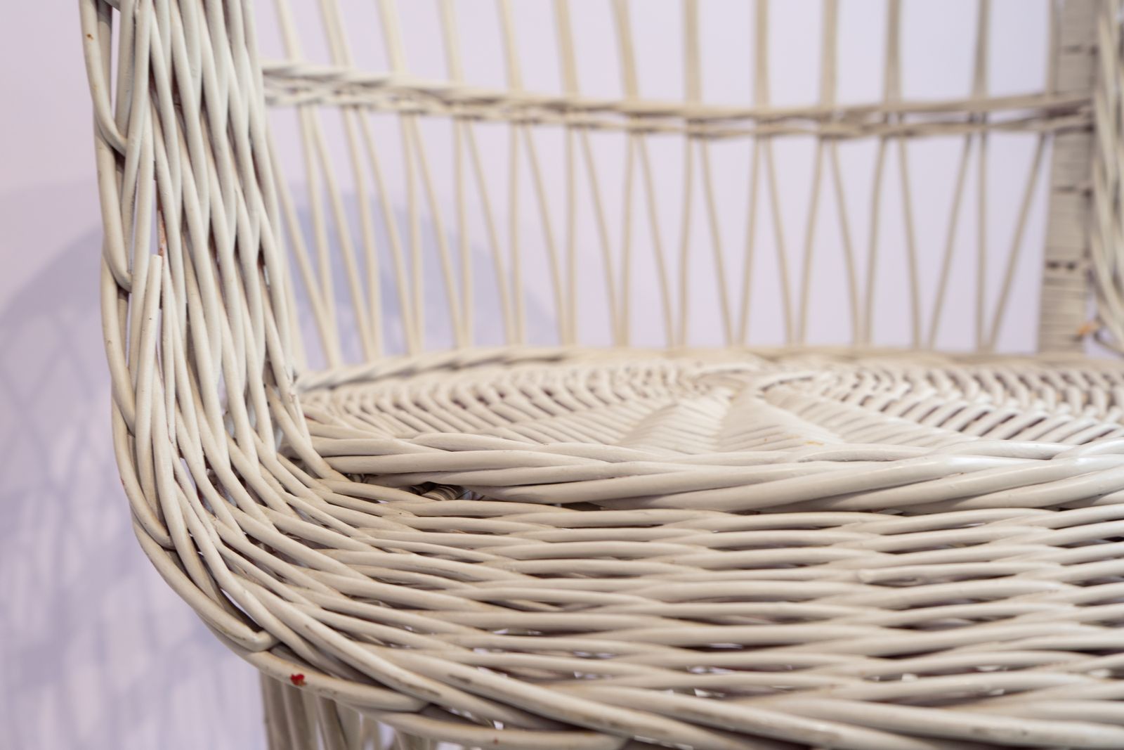 Paar Vintage Rieten Loveseat Stoelen photo for sale