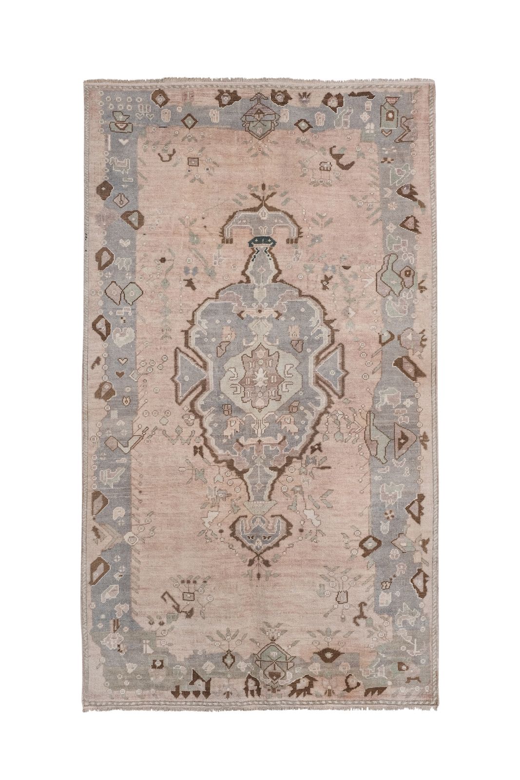 Vintage Floral Turkish Karapinar Rug 5'1" X 8'4"
