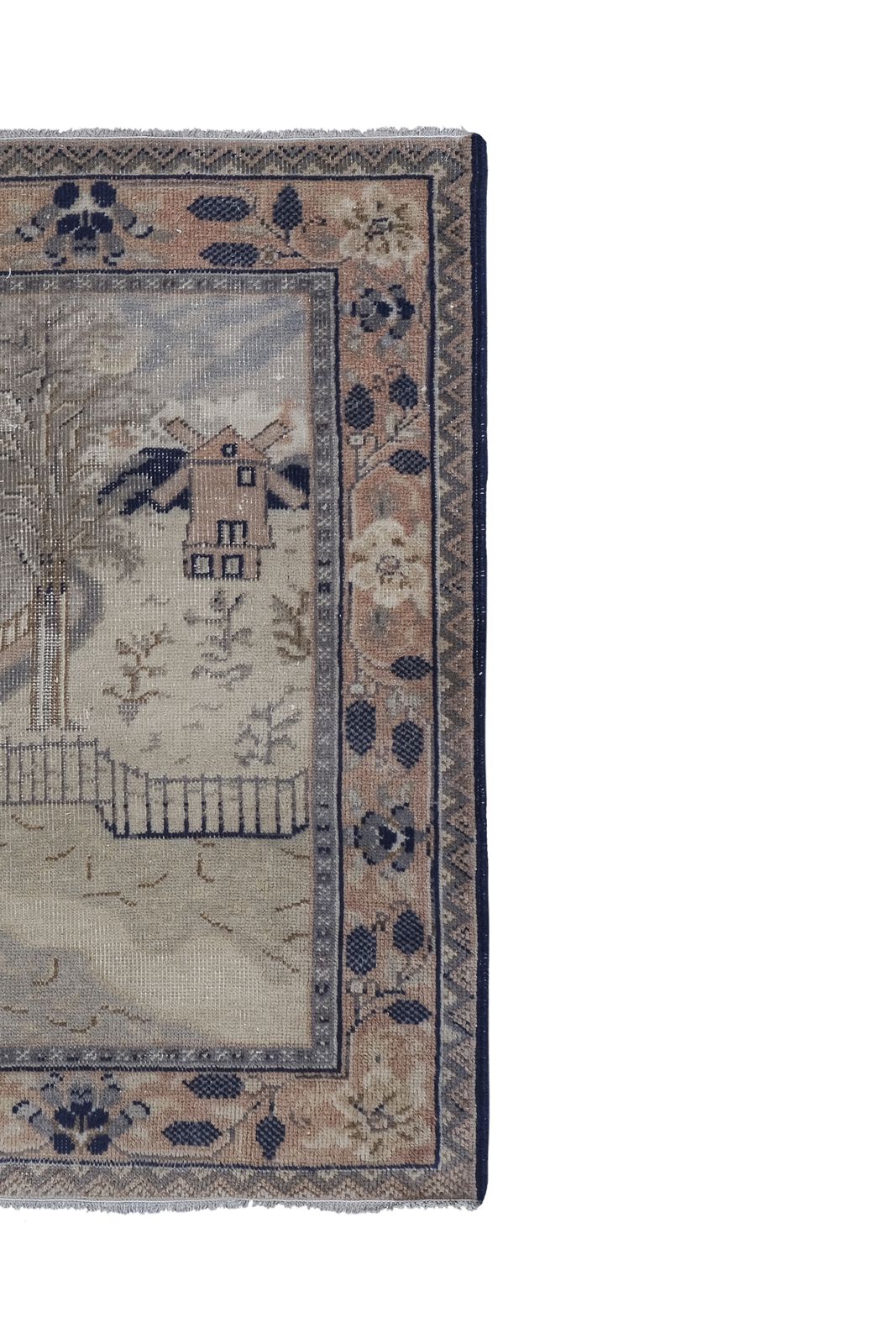 Vintage Village Pictorial Turkish Rug 3'8'' X 4'10'' photo buy