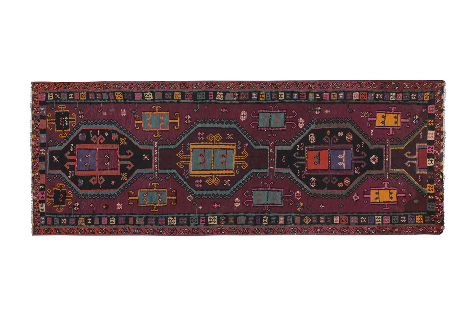 Grand tapis Kilim turc Kars tissé à la main, 6'3" x 16'5" photo furniture