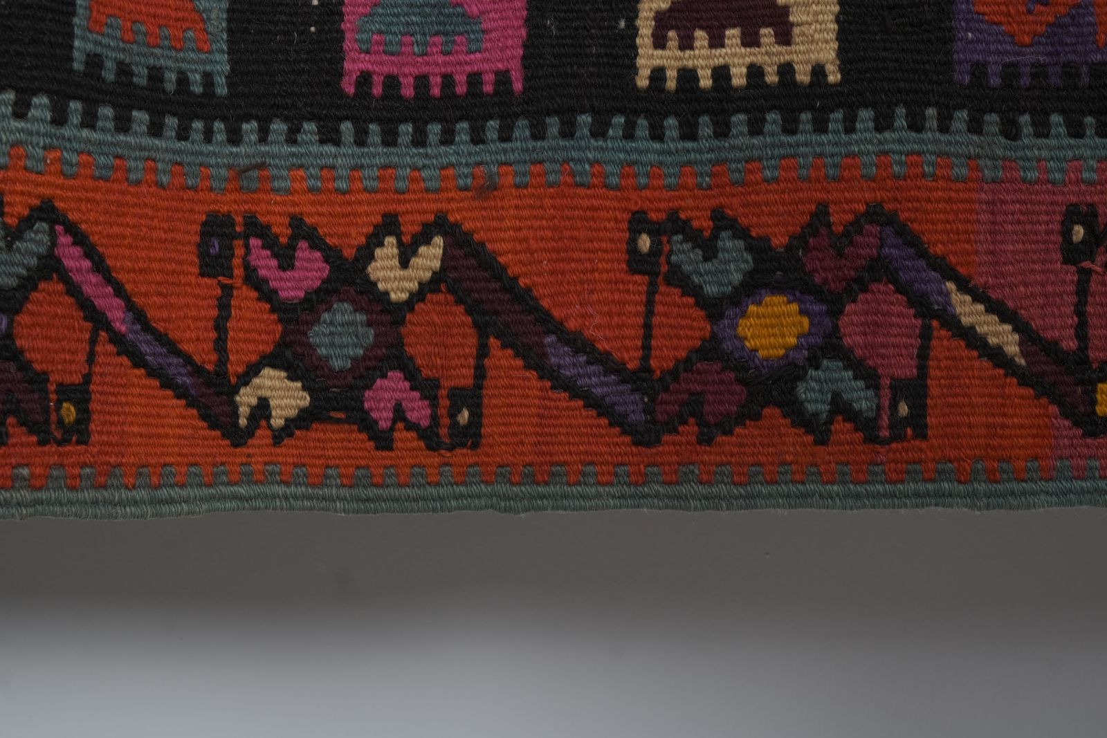 Textiles Grand tapis Kilim turc Kars tissé à la main, 6'3" x 16'5" photo