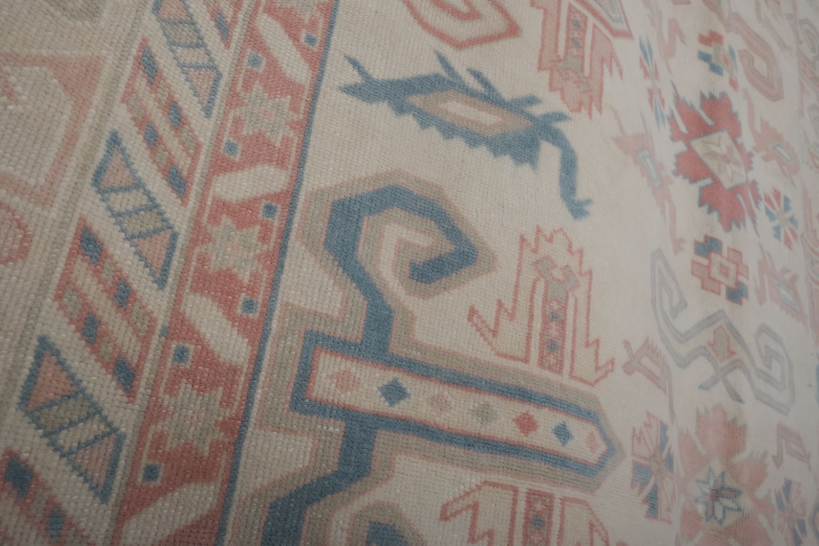 1069.0 Tan Turkish Kars Rug With Mid Century Modern Style 5'8'' X 8'6'' photo