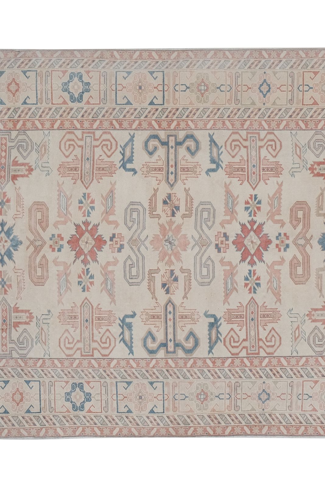 Tan Turkish Kars Rug With Mid Century Modern Style 5'8'' X 8'6'' photo 1069.0