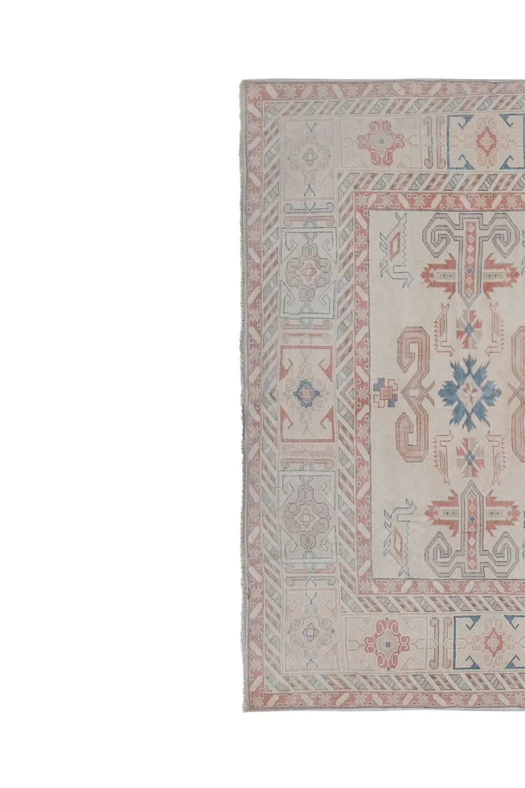 Tan Turkish Kars Rug With Mid Century Modern Style 5'8'' X 8'6'' photo Textiles
