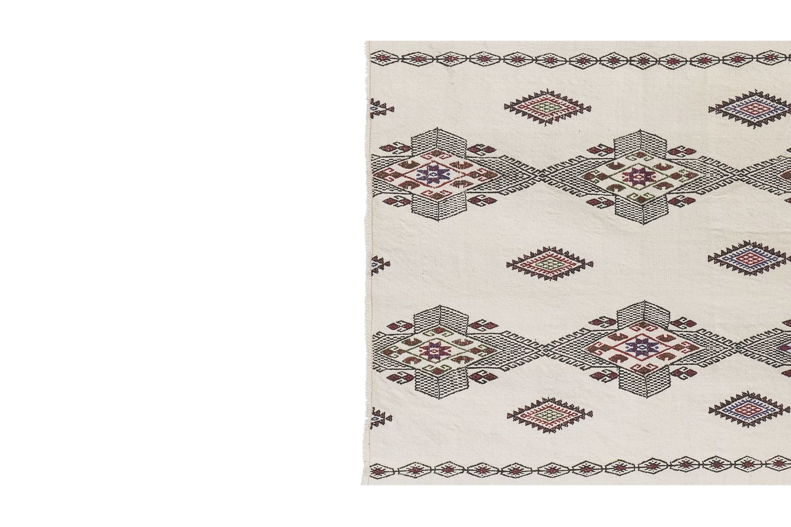 Handwoven Turkish Kilim Rug Area  3' X 6'11"| photo for sale