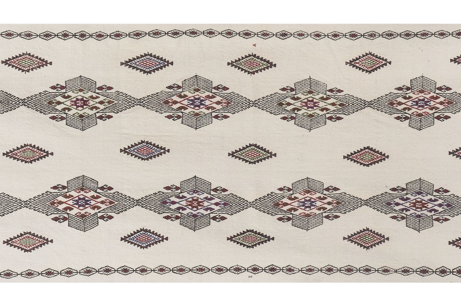 Handwoven Turkish Kilim Rug Area  3' X 6'11"| photo Textiles