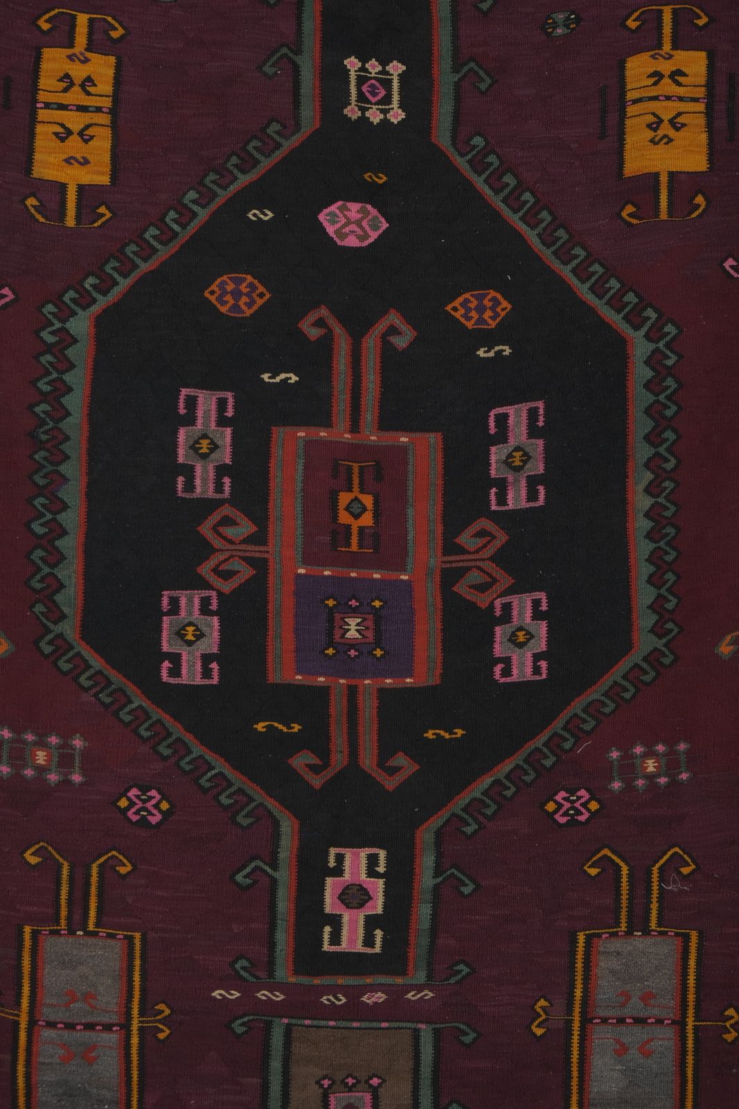 Kilim turc tissé main, grand chemin de table, années 1960 - 6'3" × 18'8" photo furniture