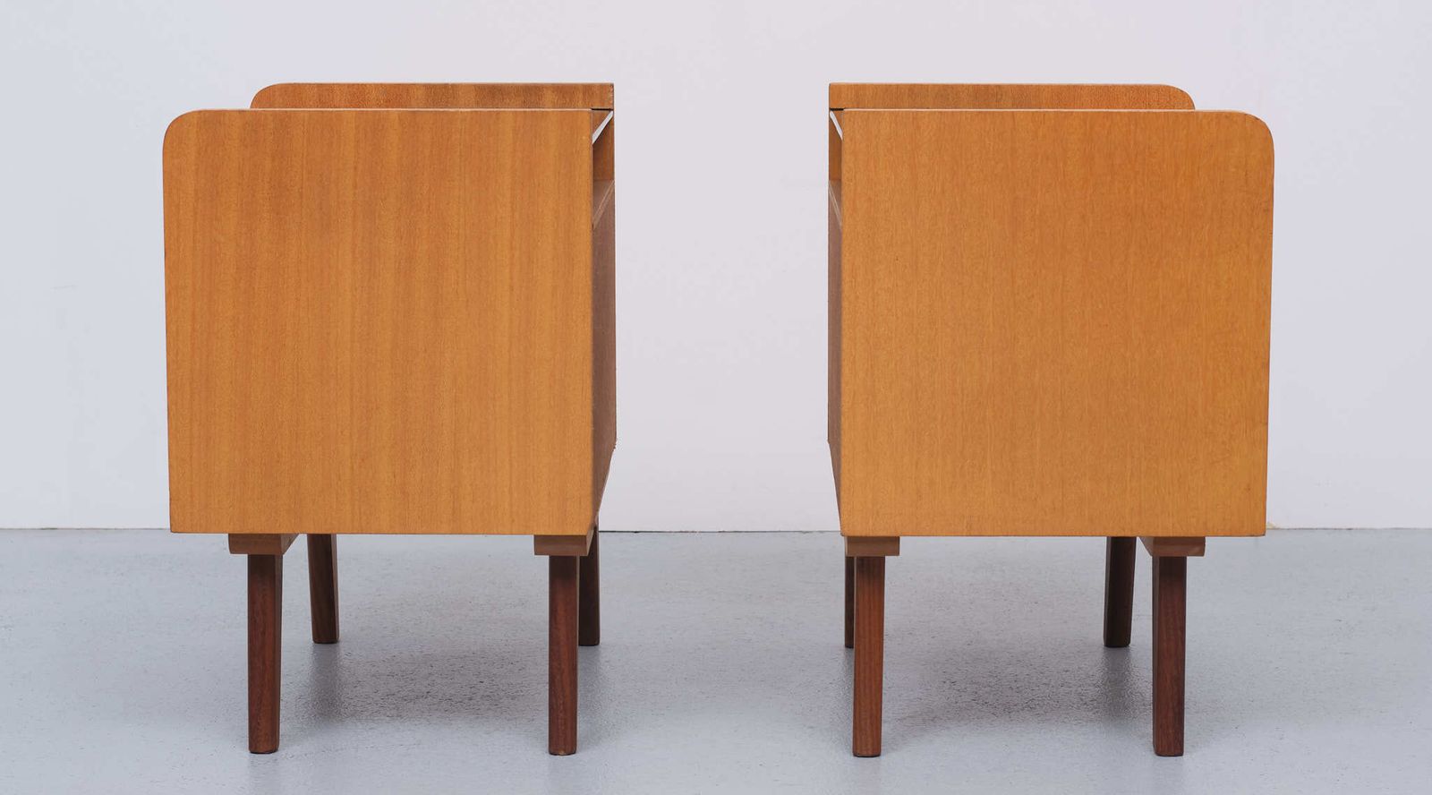 photo furniture Two Teak Nightstands Dutch 1960s