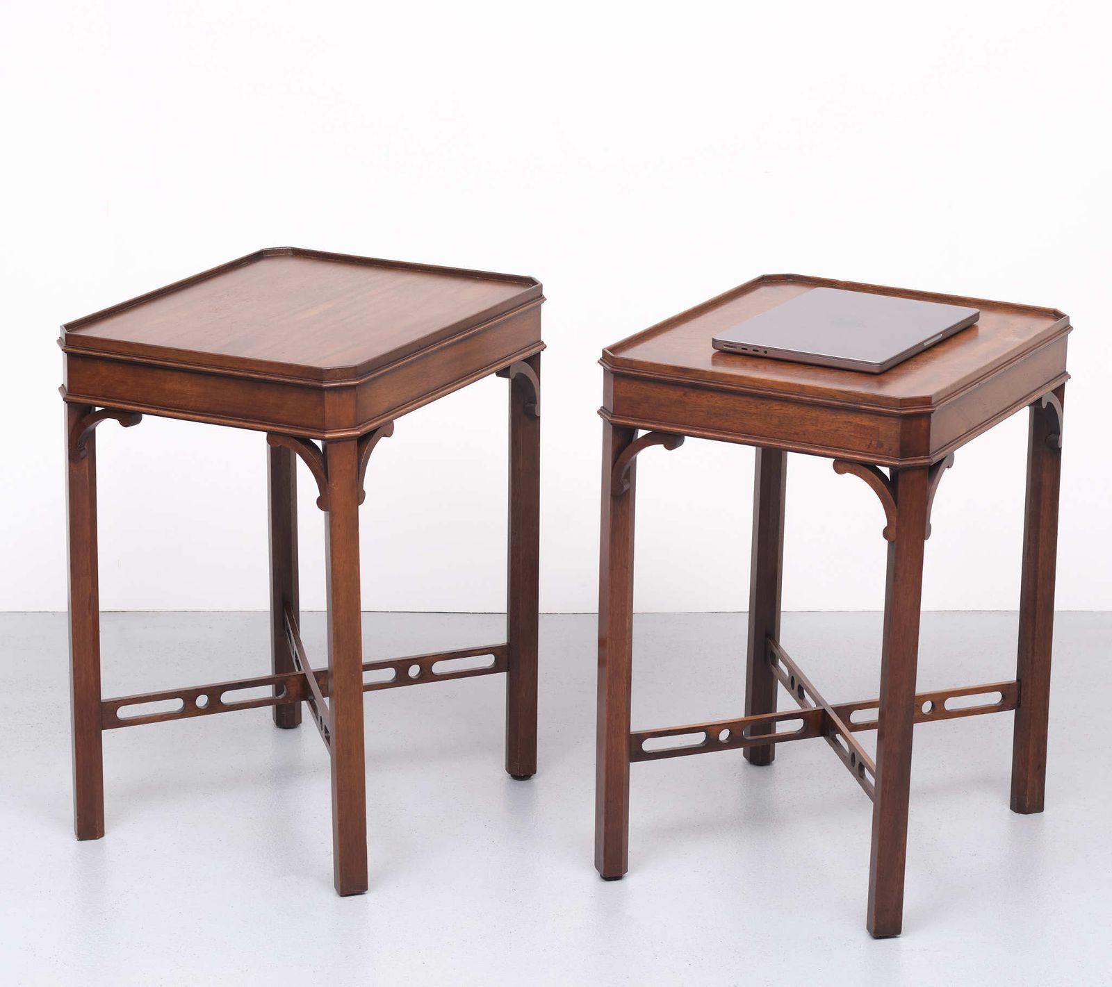 Bevan Funnell Mahogany Side Tables For Reprodux England, 1960s photo vintage