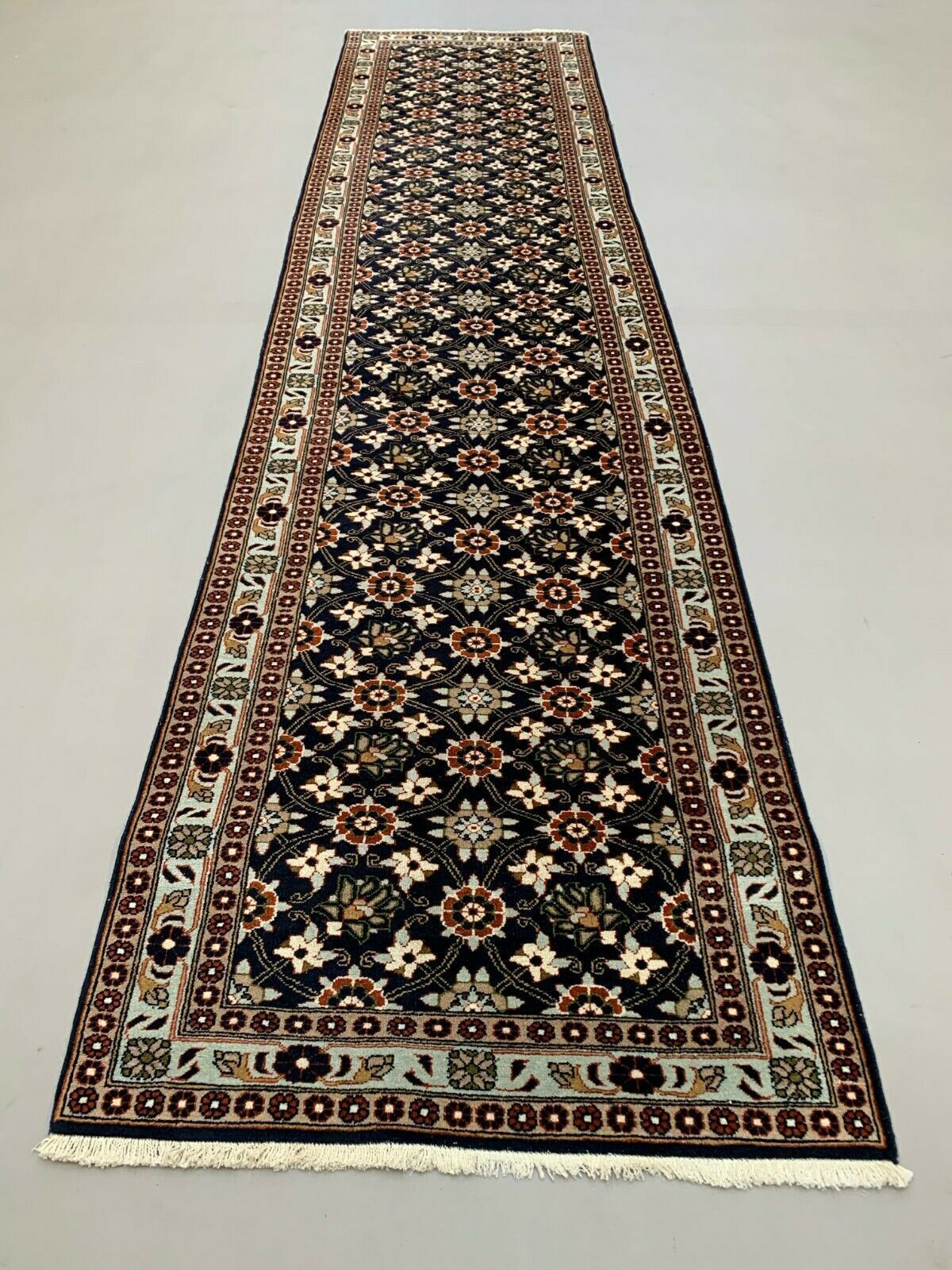 Vintage Tribal Indian Long Runner Veg Dye Wool Rug Tribal Handmade