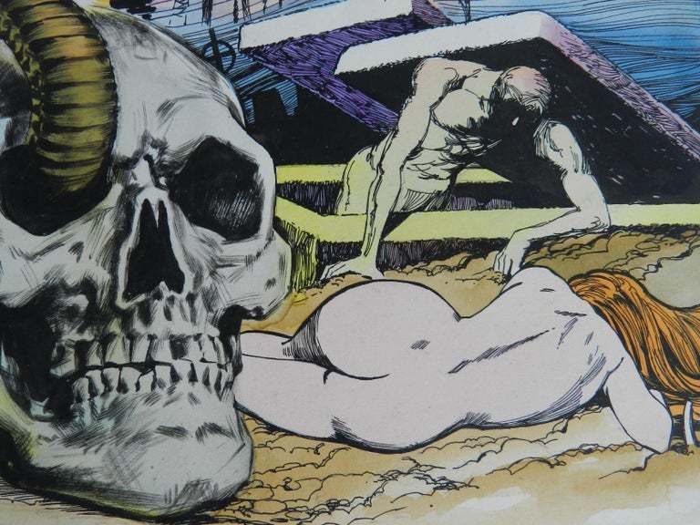 Original Painting Horror Comic L'esorcista C1970 photo 485.05