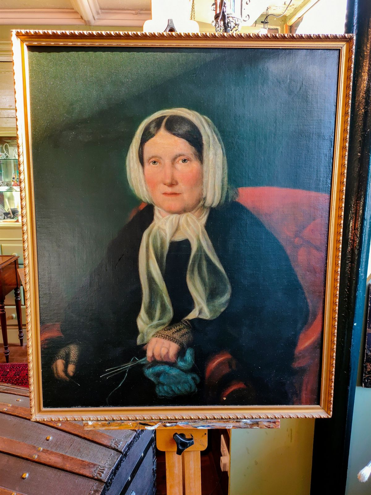 Oil Painting   19th Century Portrait Of A Lady