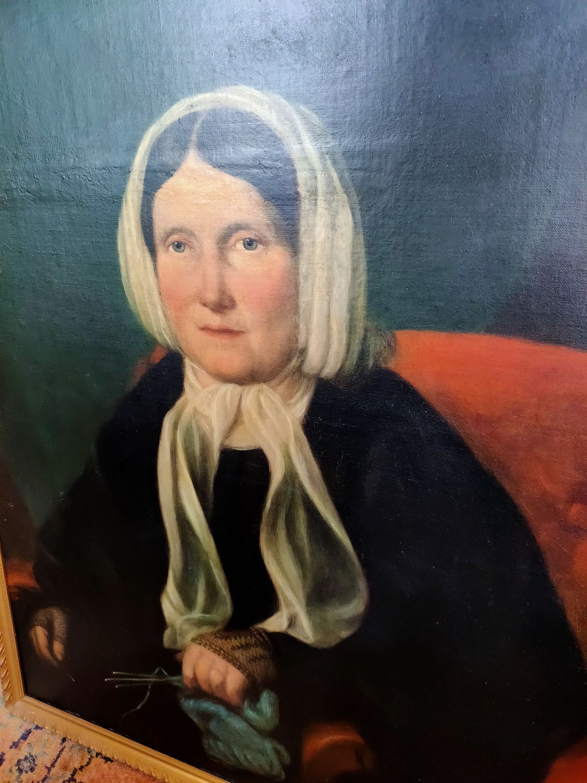 Oil Painting   19th Century Portrait Of A Lady photo for sale