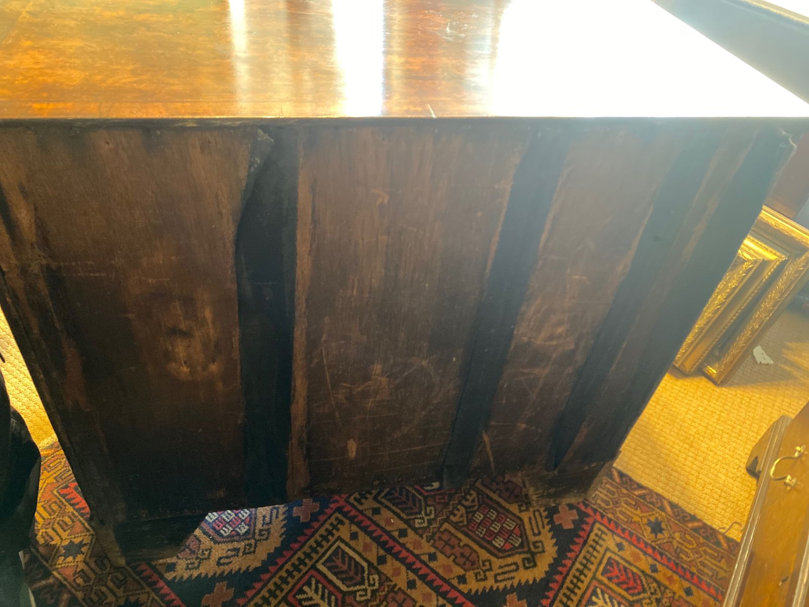 Mid 18th C. Walnut Kneehole Secretaire Desk With Bracket Feet photo for sale