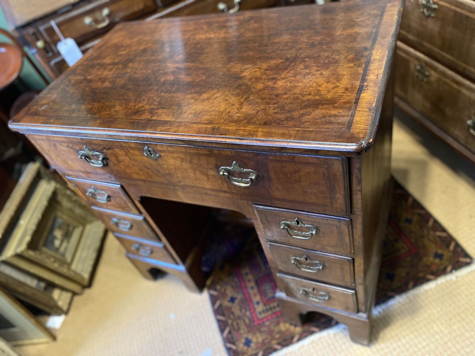 Mid 18th C. Walnut Kneehole Secretaire Desk With Bracket Feet photo buy
