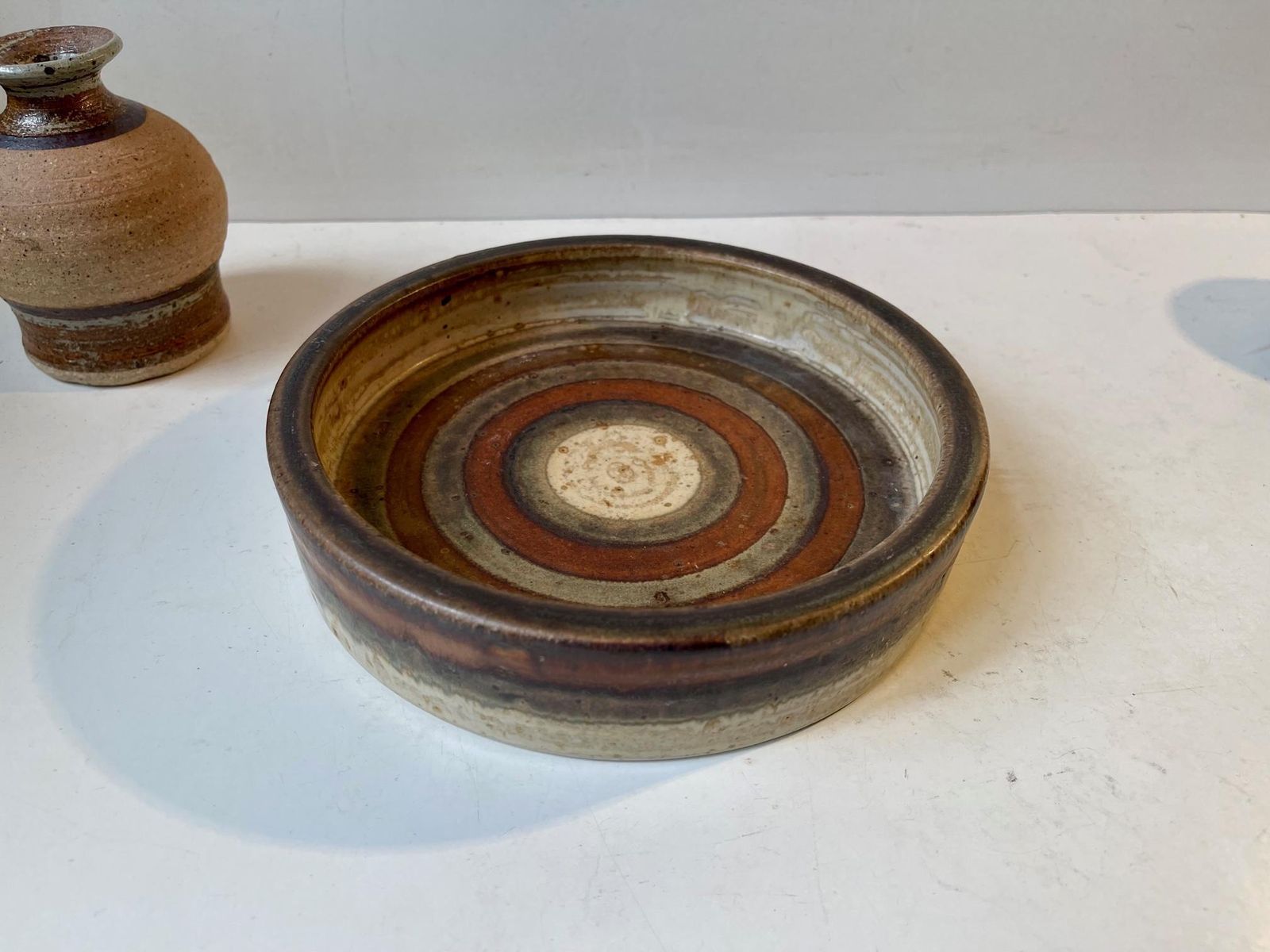 Striped Scandinavian Modern Stoneware Pieces 1970s Group Of 3 photo 362.0
