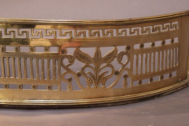 Late 18thc. Curved Brass Fender photo for sale