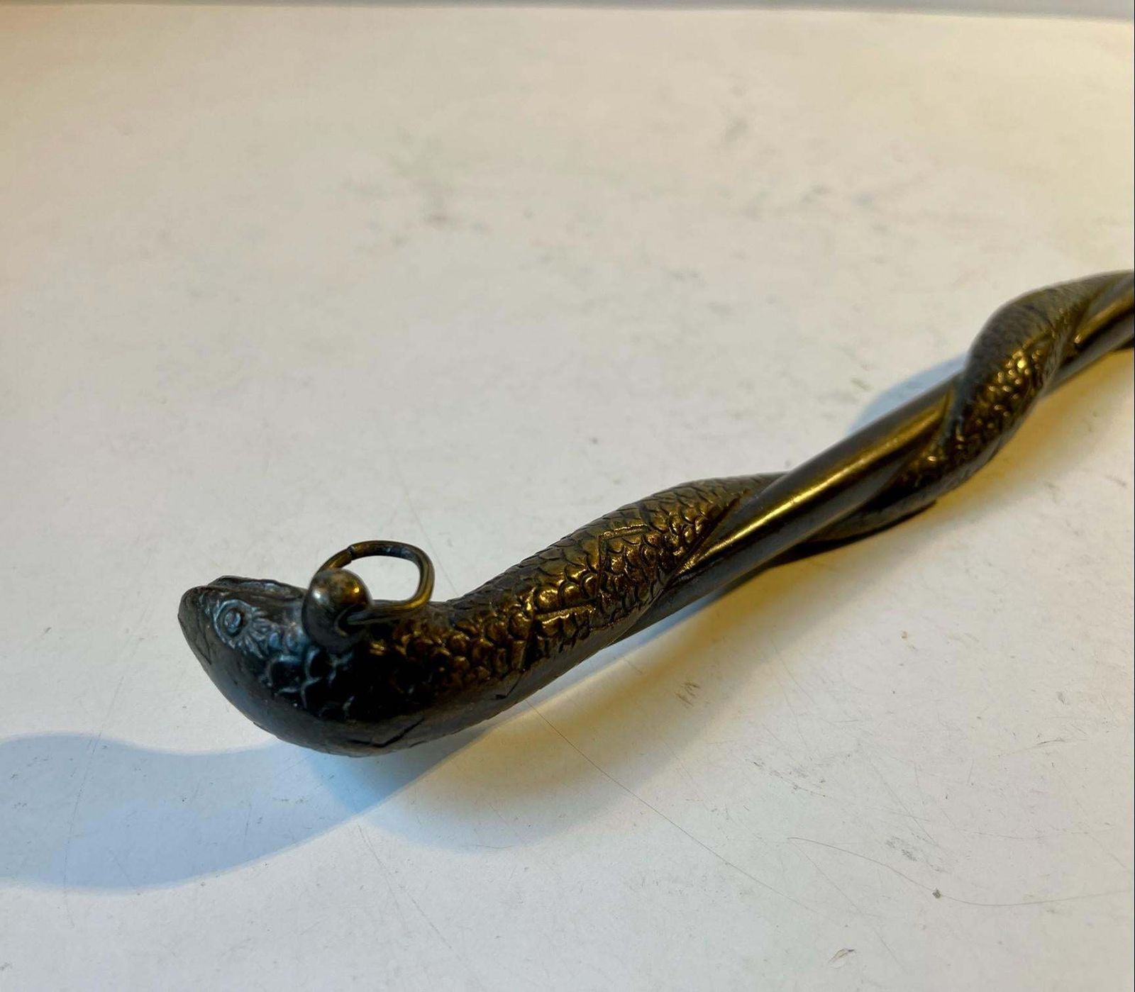 Art Deco Shoe Horn With Bronze Serpent 1930s photo furniture